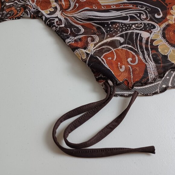 Schott NYC 70s Vintage Abstract Print Mesh Top - Picture 7 of 16